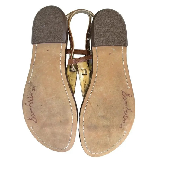 Sam Edelson Gigi T-Strap Thong Sandal with Metal Studs Size 7 - Picture 7 of 8